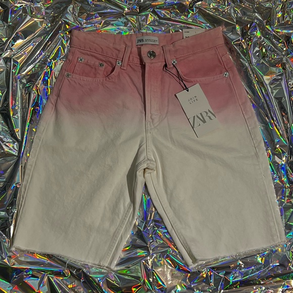 Zara pink and white ombré Bermuda shorts - Picture 4 of 10